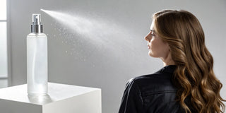 A root boost volumizer spray creating lift at the roots for fuller looking hair.