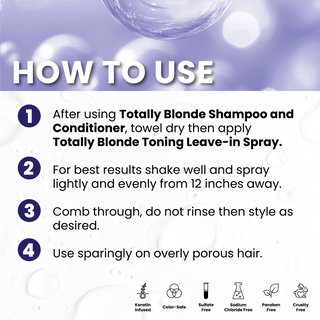Spray acondicionador sin enjuague tonificante violeta Totally Blonde